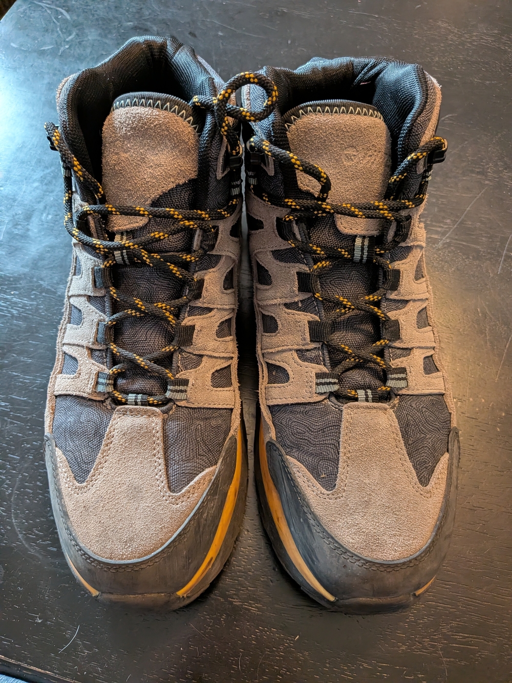 Hi-Tec Gray, Black and Yellow Men's Hiking Boots
